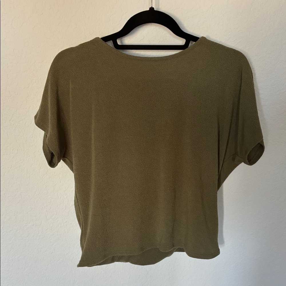 Alya Olive Green Women's Open Back Top XS